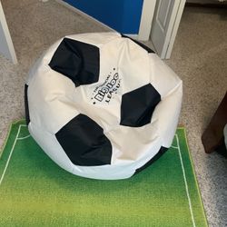 Soccer Bean Bag Chair And Rug