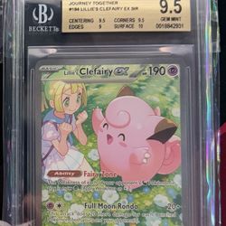 Pokemon TCG Journey Together Lillie’s Clefairy Ex 184/159 BGS 9.5