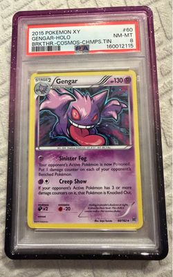 2015 POKEMON XY BREAKTHROUGH COSMOS-CHAMPIONS TIN #60 GENGAR-HOLO PSA 8