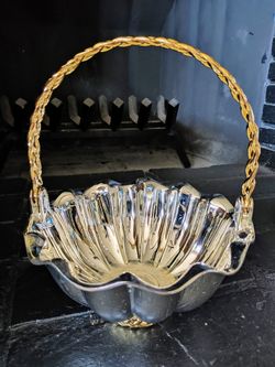 Beautiful Silver Plated Handled basket