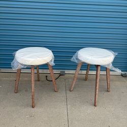 White Swivel Stools Set Of 2