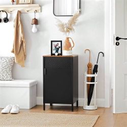 Metal Frame Nightstand with Door
