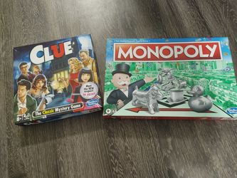 Monopoly And Clue Boardgames