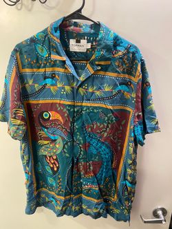 Topman Tropical Print Short Sleeve Shirt
