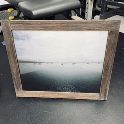 Ocean Beach Sailboats Frame Photograph (23.5” x 19.5”) 