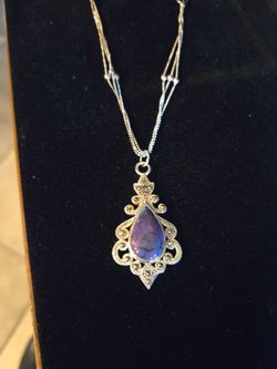 Purple  Mojave Turquoise w/ marcasite pendant
