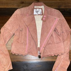 Luella for Target 100% Leather Rusty Pink Suede Biker Jacket
