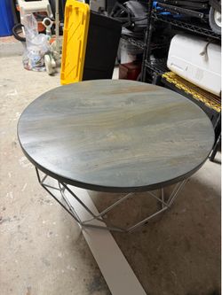 Wood metal coffee table