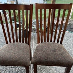 Dark Brown Dining Table Chairs (2)