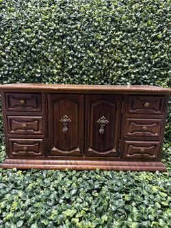 Vintage Japan Wooden Drawer Jewelry Box
