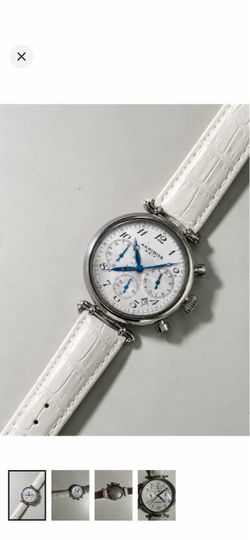 Akribos XXIV Chronograph Watch White Leather