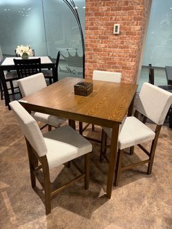 5PC Counter Height Dining Table Set with 4 Chairs