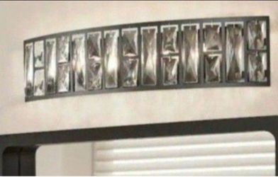 HDC Kristella 24 in. 5-Light Matte Black Vanity Light with Clear Crystal Shade