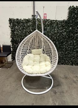 New Swing Hanging Birdcage Egg Chair with Stand Indoor Outdoor 350lbs Capacity