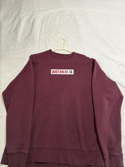 Vintage Maroon Nike Just Do It Box Logo Pullover Crewneck