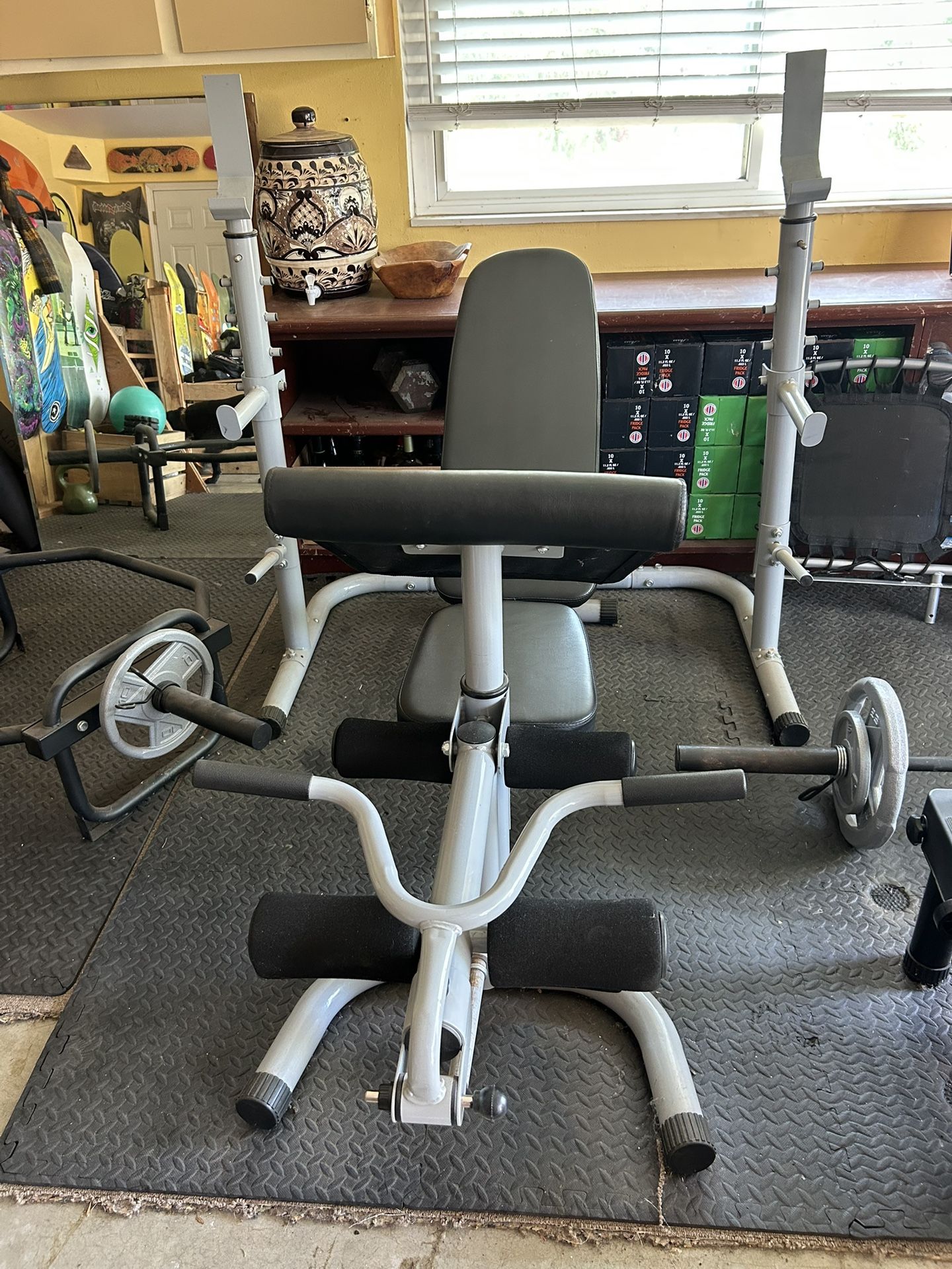 Adjustable Olympic Workout Bench & Squat Rack