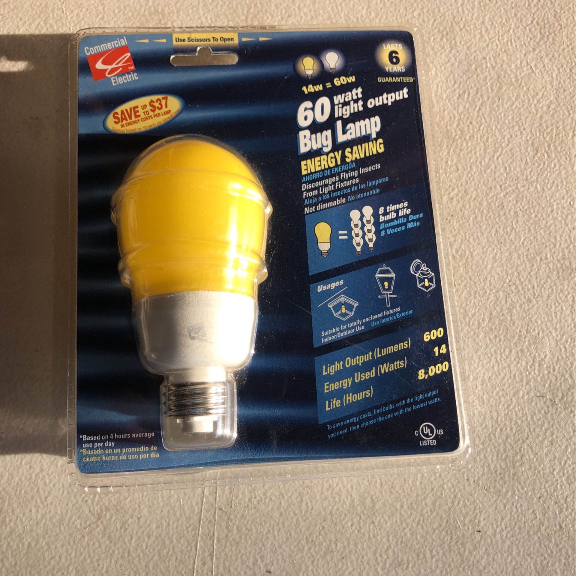 Bug Light Bulb 60watt New