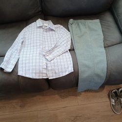 Size 5 Button Up Long Sleeve Dress Shirt And Pants