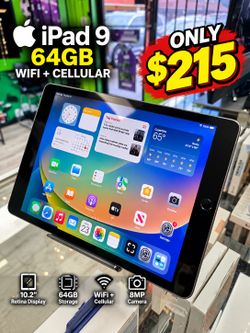 🔥 APPLE iPAD 9TH GENERATION – ONLY $215! 🔥

📱 64GB | WiFi + CELLULAR 📶
