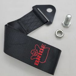 Brand New Bride High Strength Black Tow Towing Strap Hook For Front / REAR BUMPER JDM