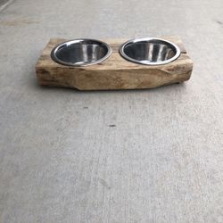 Dog Bowl Wooden Holder 