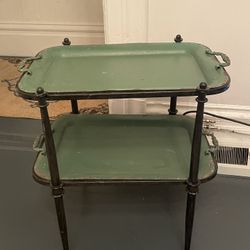 Antique metal tray desk