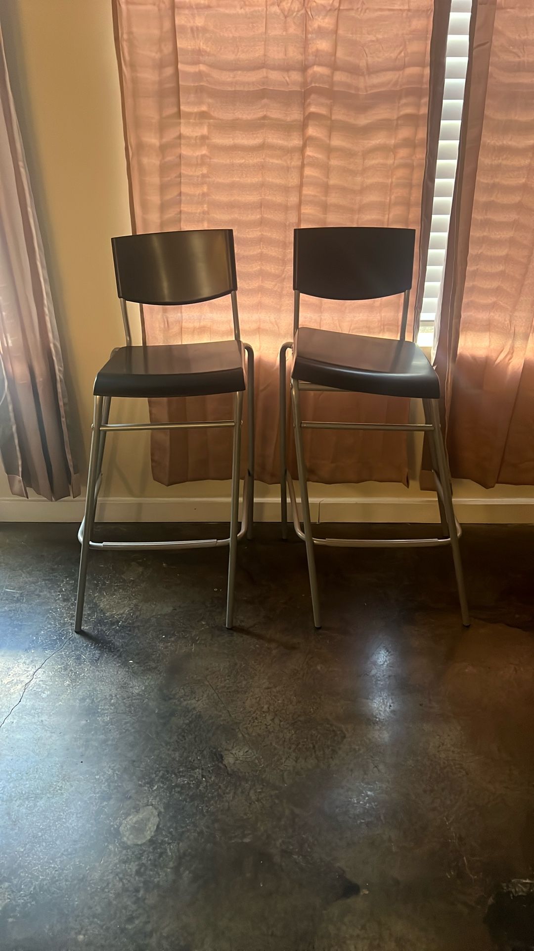 STIG Bar Stools With Backrest (black/silver) IKEA