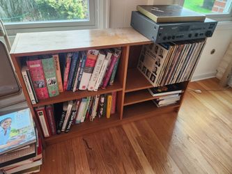 Danish Modern Low Book Shelf or Record Shelf