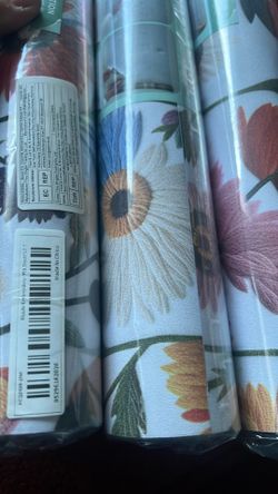 3 rolls of peel and stick wallpaper - embroidered floral design