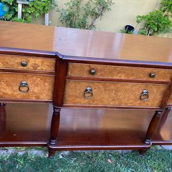 Mahogany Burl Wood Side Board