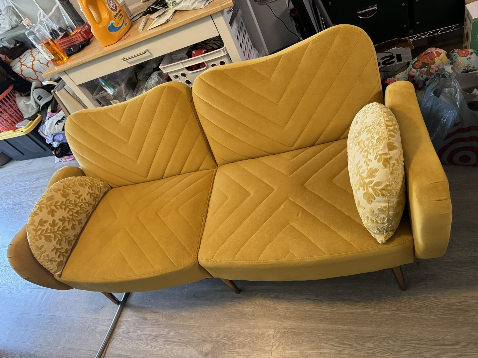 Modern 65" Sleeper Sofa Bed Velvet Loveseat for Livingroom Couch $250