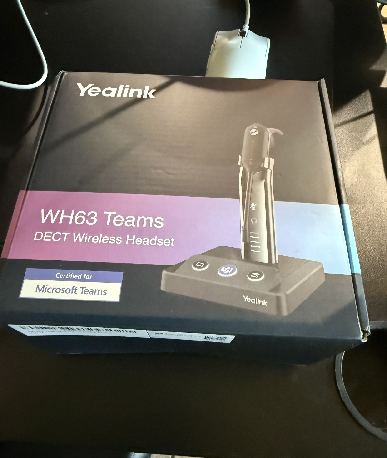 Yealink DECT Wireless Headset WH63 E2 UC,Single Ear (Mono) Convertible Office Headset with Noise Canceling Mic, 607Ft Range,3 Wearing Styles,Connects