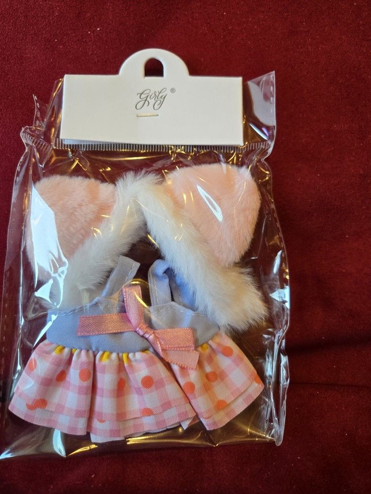 Labubu Pink Dress And Fizzy Ears Outfit (Clothing Only. Doll Not Included)