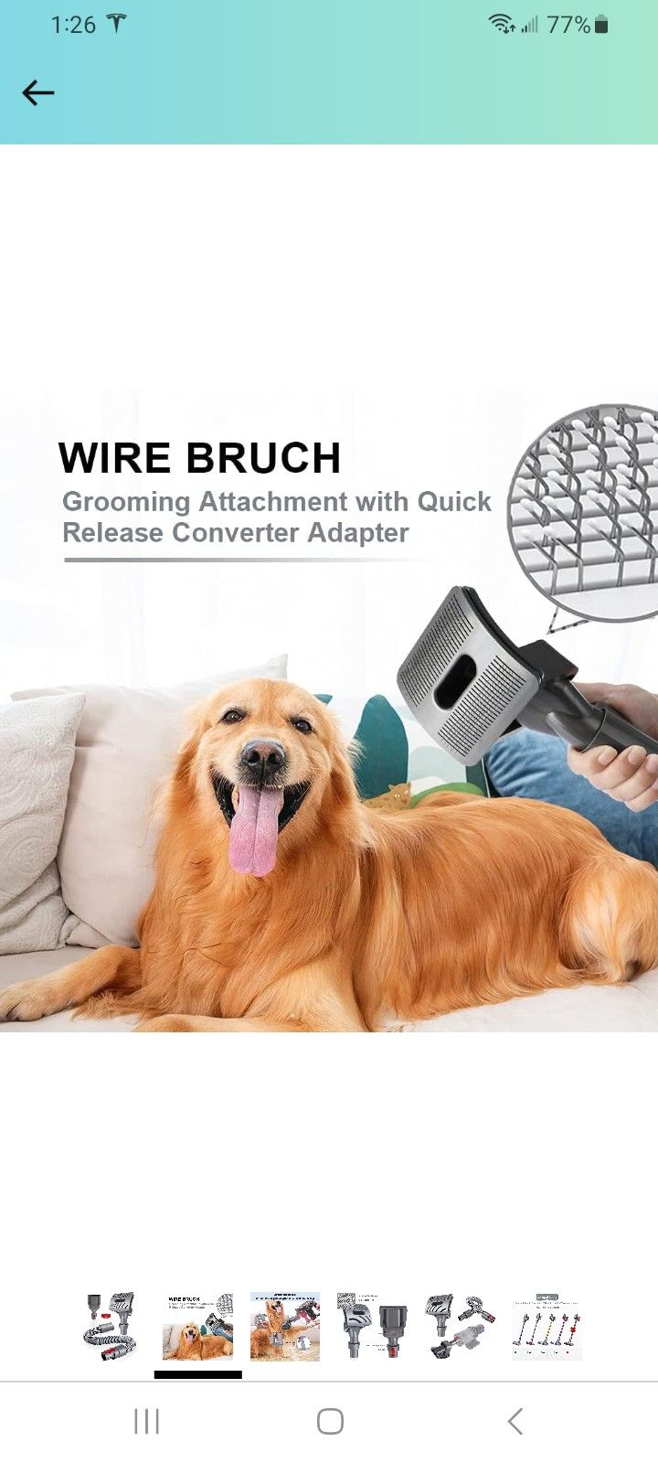 Dog Groom Tool Kit for Dyson Vacuums V7 V8 V10 V12 V15 Pet Brush Hair