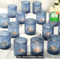 30 Brand New Blue Votive Candle holders