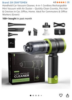 Handheld Car Vacuum Cleaner, 4-in-1 Cordless Rechargeable Mini Vacuum with Air Duster