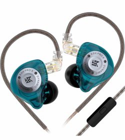 KZ EDX PRO X HiFi in-Ear Monitor Earbuds,Sports Dynamic in-Ear Headphone 0.75 Pin Cable,Powerful Bass Earphone for Audiphiles (Cyan, with Microphone)