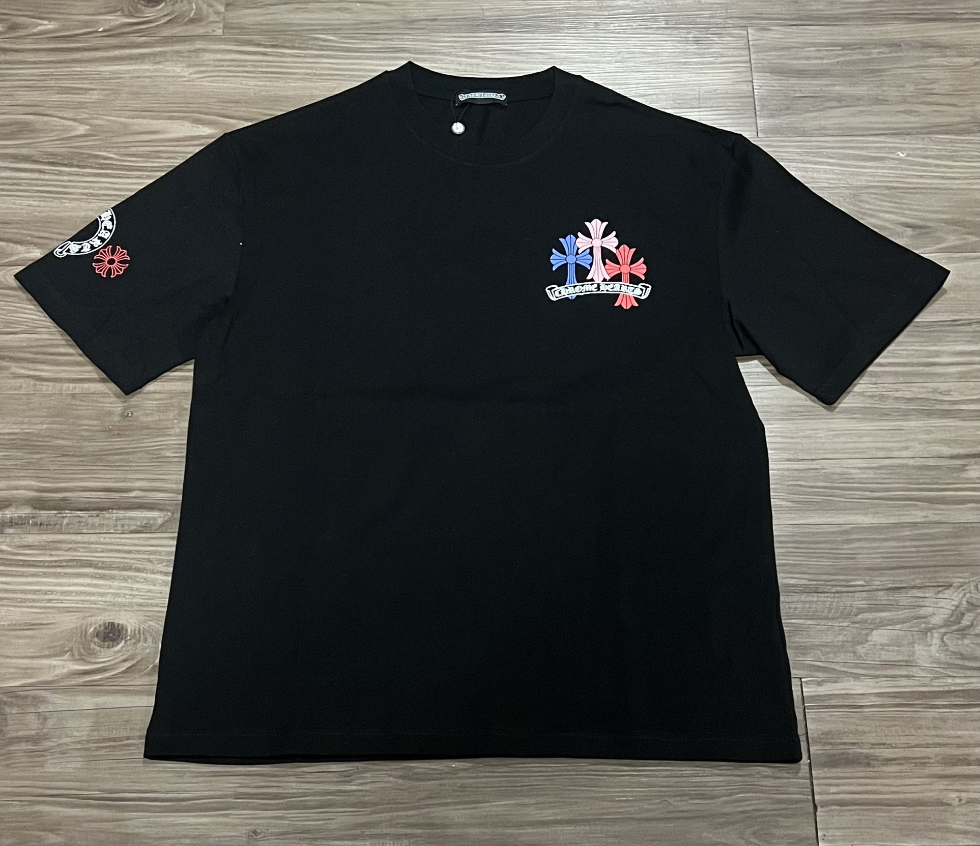 Men Chrome Heart Shirt Black Color Crosses