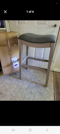 Maven Lane Adrien Saddle Bar Stools, gray