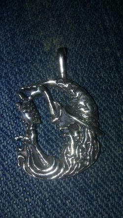 Sterling silver charm .wizard with chain