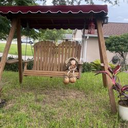 Hardwood Swing With Canopy