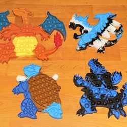 POKEMON Large fidget pop-it toys, charizard, blastoise, groudon, mega charizard X