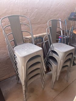 (9) Metal dining bistro chairs