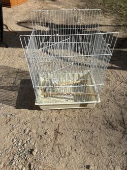 Small White Metal Bird Cage 