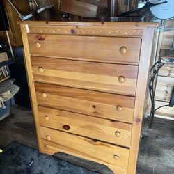 Webb solid pine 5-drawer tall dresser