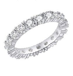 Women's beautiful silver ring Brand Jewelry White Color Inlay Cubic Zirconia Ring For Women Wedding Engagement