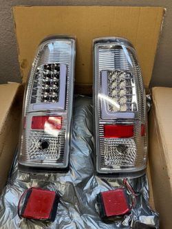 LA Zona Auto Parts 08 to 16 Ford F250 F350 F450 F550 Tail Lights Luces Micas Calaveras Traceras Cromadas
