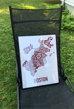 Boston Wall Art Map framed