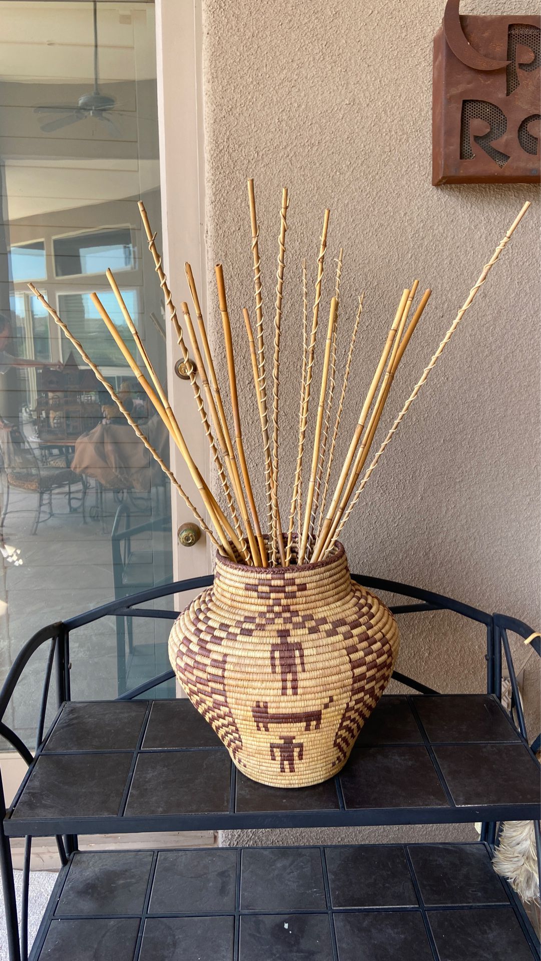 Santa Fe Woven basket purchased at the Indian market in Phoenix must pick up