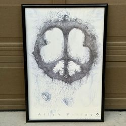 2007 Arlyn Pillay Art Print Signed Frame Black White Peace IMAGINE Ogre Shop
